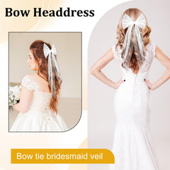 Ouligay delicate tulle bow detail adds soft movement to bridal hairstyles