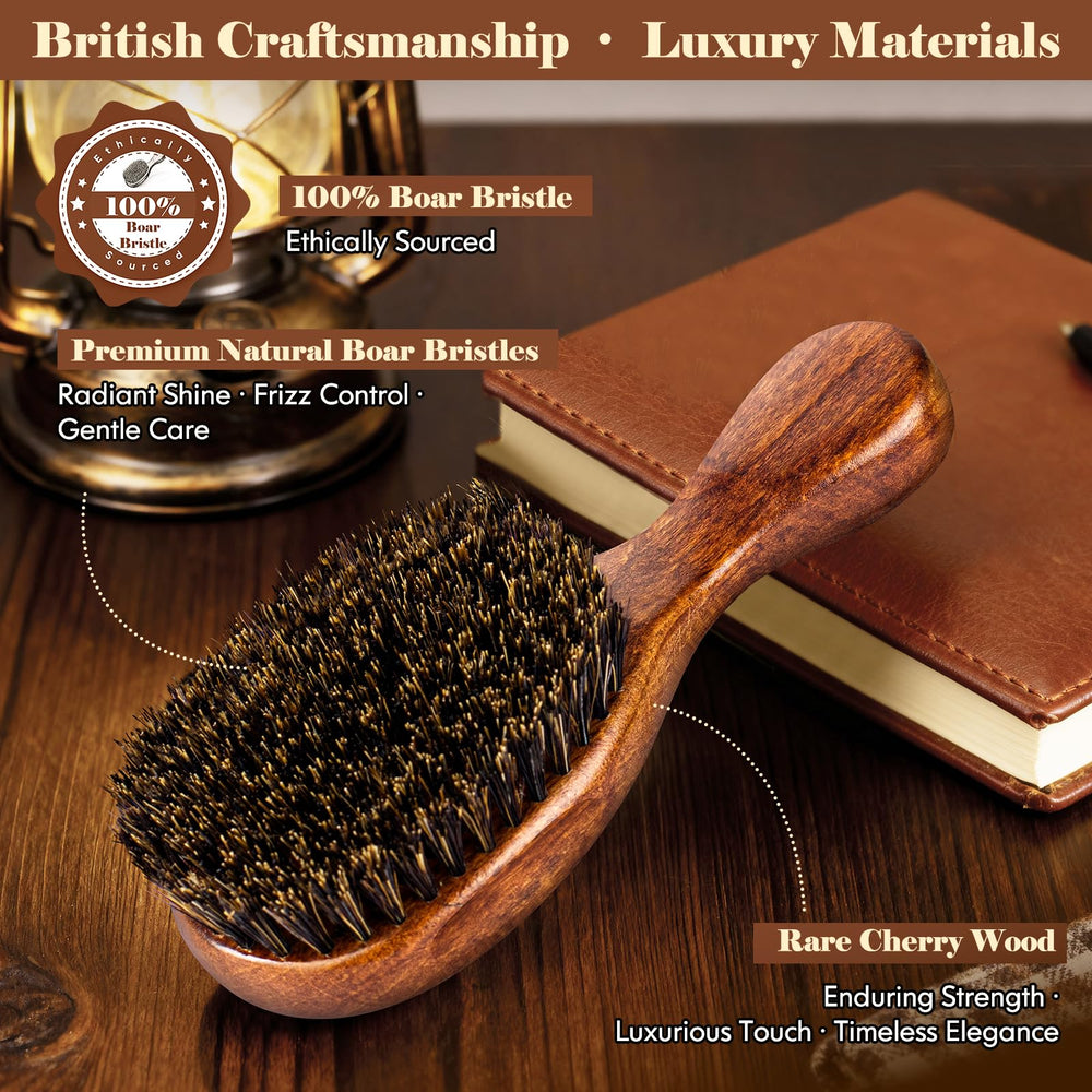 OUMIGIZ boar bristle brush close-up shows soft, pure bristles for gentle detangling
