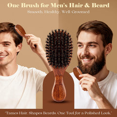 OUMIGIZ boar bristle brush demonstrates detangling action without snags on various hair types