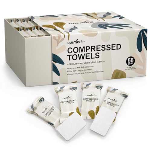Ourmed Life compressed towel tablets for easy travel use.