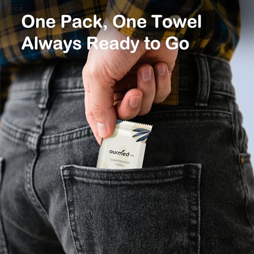 An Ourmed Life towel tablet expanding with water for use.