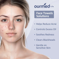 Ourmed Life fragrance-free towels for comfortable makeup removal.