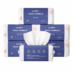 Ourmed Life face towels pack open showing bulk biodegradable wipes for daily skincare