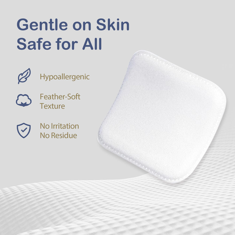 Ourmed Life large cotton pads durable-seam design resists tearing during cleansing