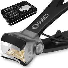 Ousen Beauty nail clippers with full catcher showing mess-free trimming capability