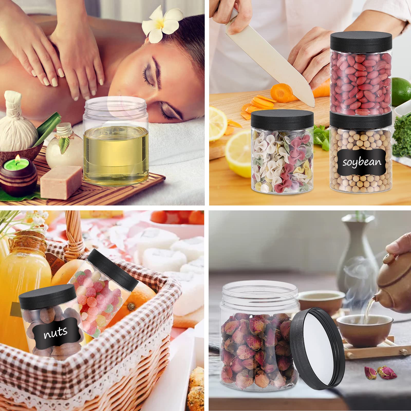 OUSHINAN wide-mouth jars enable easy filling, cleaning, and scooping.