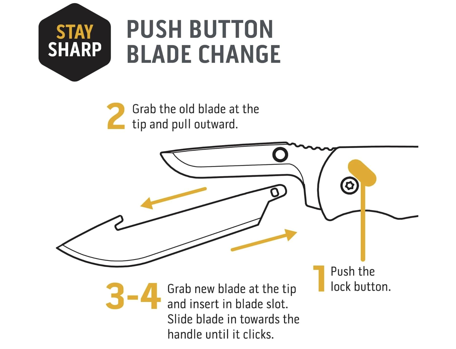Outdoor Edge 350 blades pack six, vacuum-sealed, ready for quick tool-free blade changes.