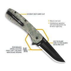 OUTDOOR EDGE Razor VX1 3-inch stainless blade for versatile tasks.
