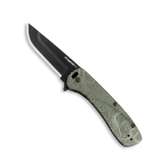 OUTDOOR EDGE Razor VX1 topo map etching adds stylish everyday carry.