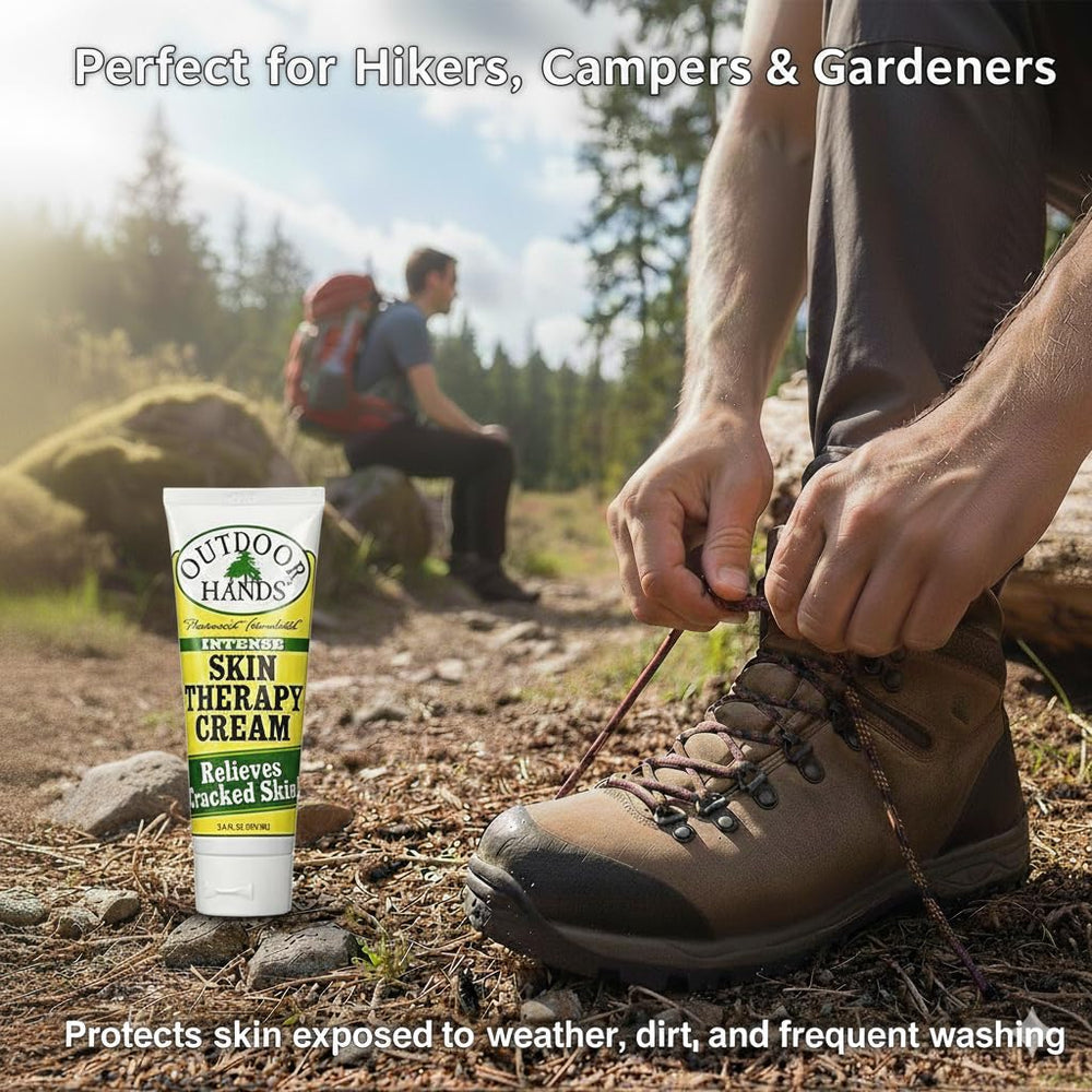 Outdoor Hands Intense Skin Therapy Cream pack with two tubes, portable for on-the-go skin care.