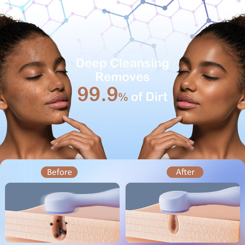OUTIFUO silicone bristles close-up highlighting gentle exfoliation