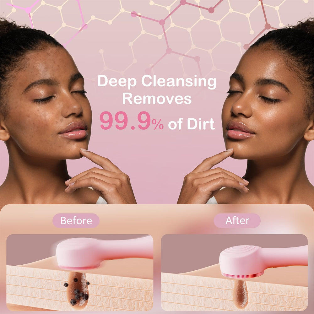 OUTIFUO silicone bristles top and bottom for comprehensive cleaning and hard-to-reach areas.