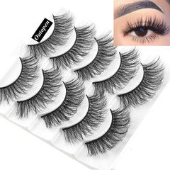Outopen 3D Mink Lashes natural wispy side view showing full-volume silhouette.