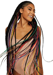 Outre X-Pression 42in 5-pack display demonstrates ready-to-braid convenience.