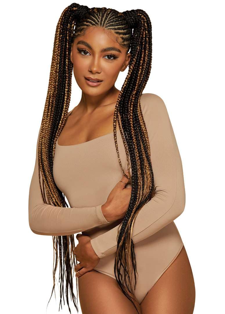 Outre X-Pression 42in ultralight weft detail emphasizes comfortable wear.