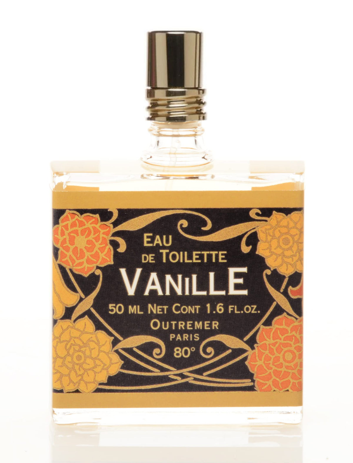 Outremer Paris Vanille EDT bottle closeup highlights warm gourmand notes for evening wear.