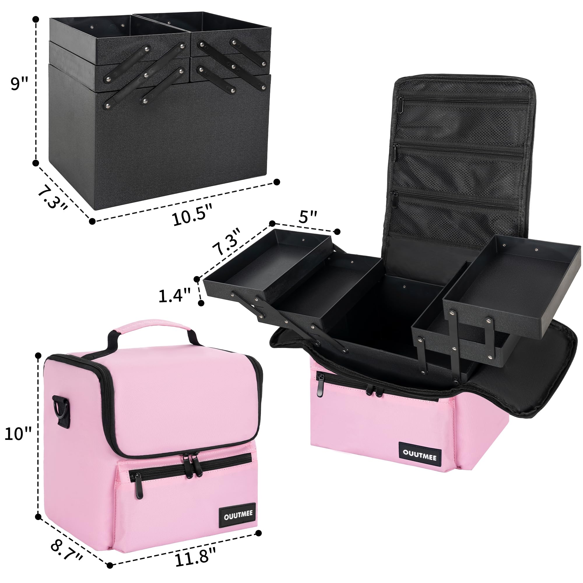 OUUTMEE multipurpose case organizes cosmetics jewelry and toiletries efficiently