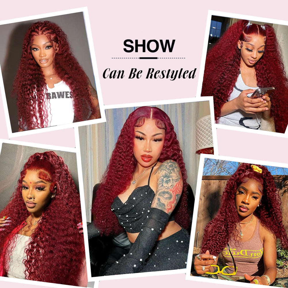 OUX Burgundy wig 30-inch length for dramatic, eye-catching style