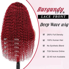 OUX Burgundy wig using unprocessed Brazilian hair for versatile styling