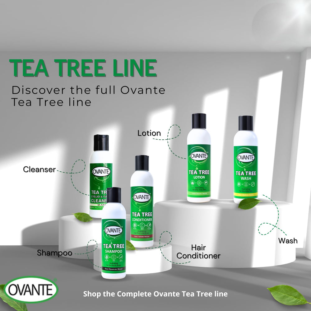 OVANTE Tea Tree Oil Eyelid Cleanser closeup showing moisturizing formula