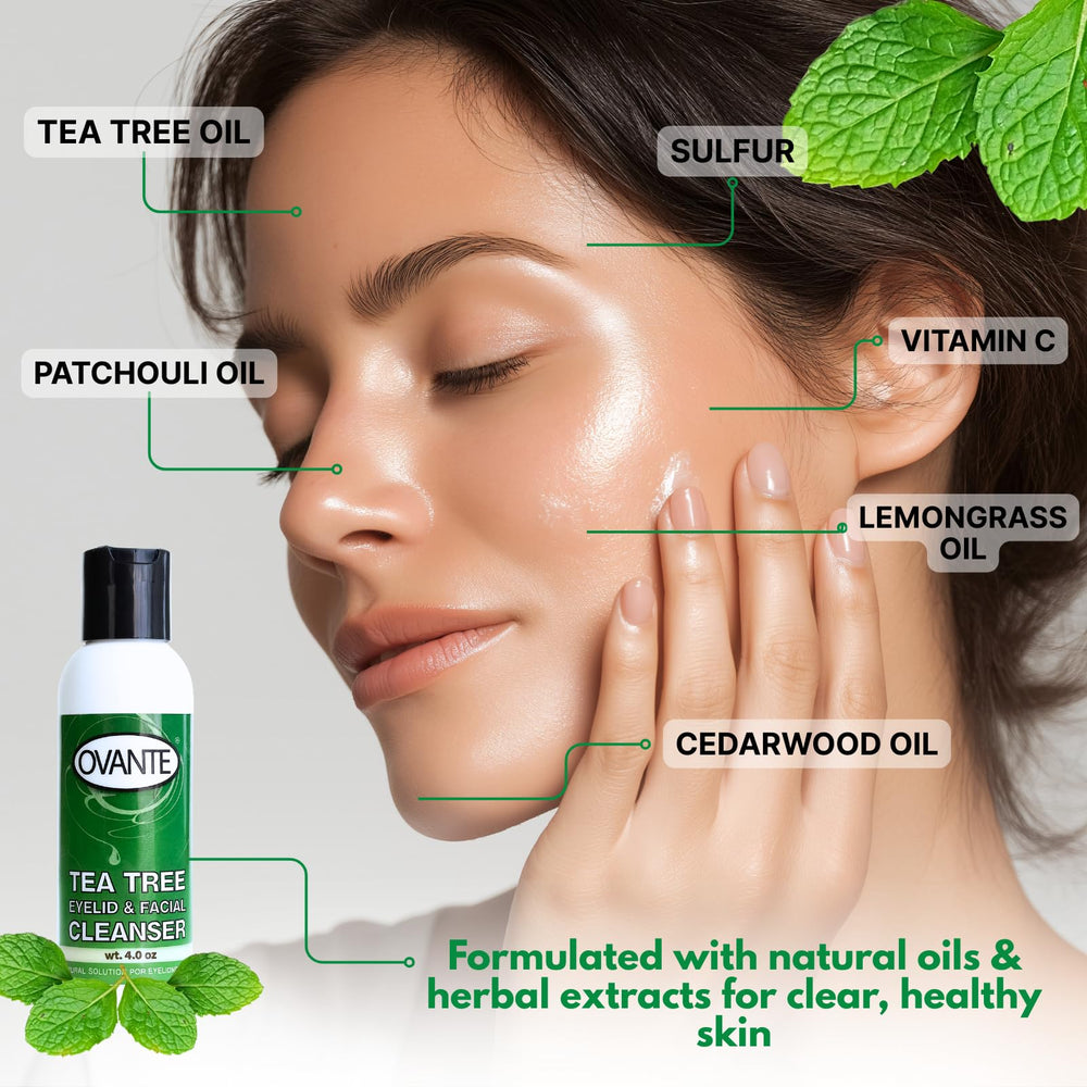 OVANTE Tea Tree Oil Eyelid Cleanser USA-made formula supports daily use