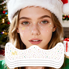 Ovasorve Christmas face tattoos HoHoHo snowflakes 8-sheets for festive looks