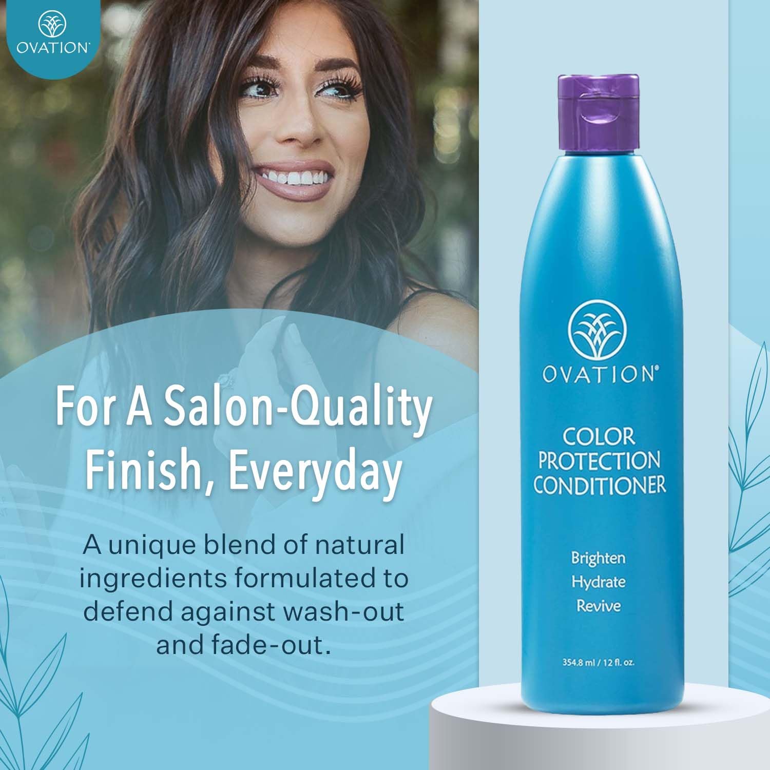 Ovation Color Protection Conditioner close-up with avocado and quinoa for nourishing color care