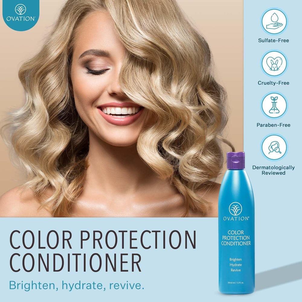 Ovation Color Protection Conditioner pour enables easy application for color-treated hair