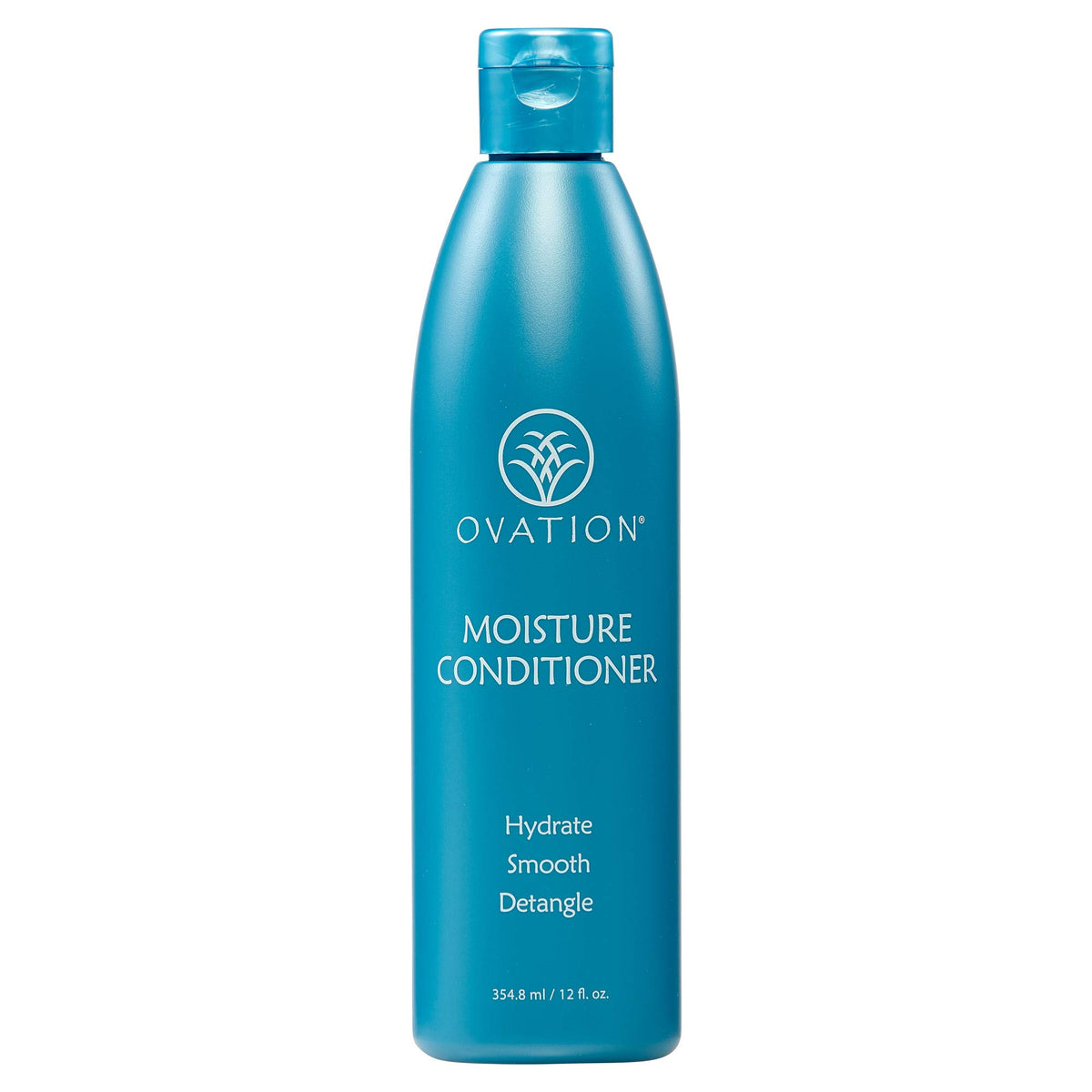 Ovation Moisture Conditioner bottle on shelf highlighting shine and manageability.