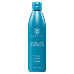 Ovation Moisture Conditioner bottle on shelf highlighting shine and manageability.