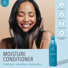 Ovation Moisture Conditioner creamy texture delivering rich hydration for dry hair.
