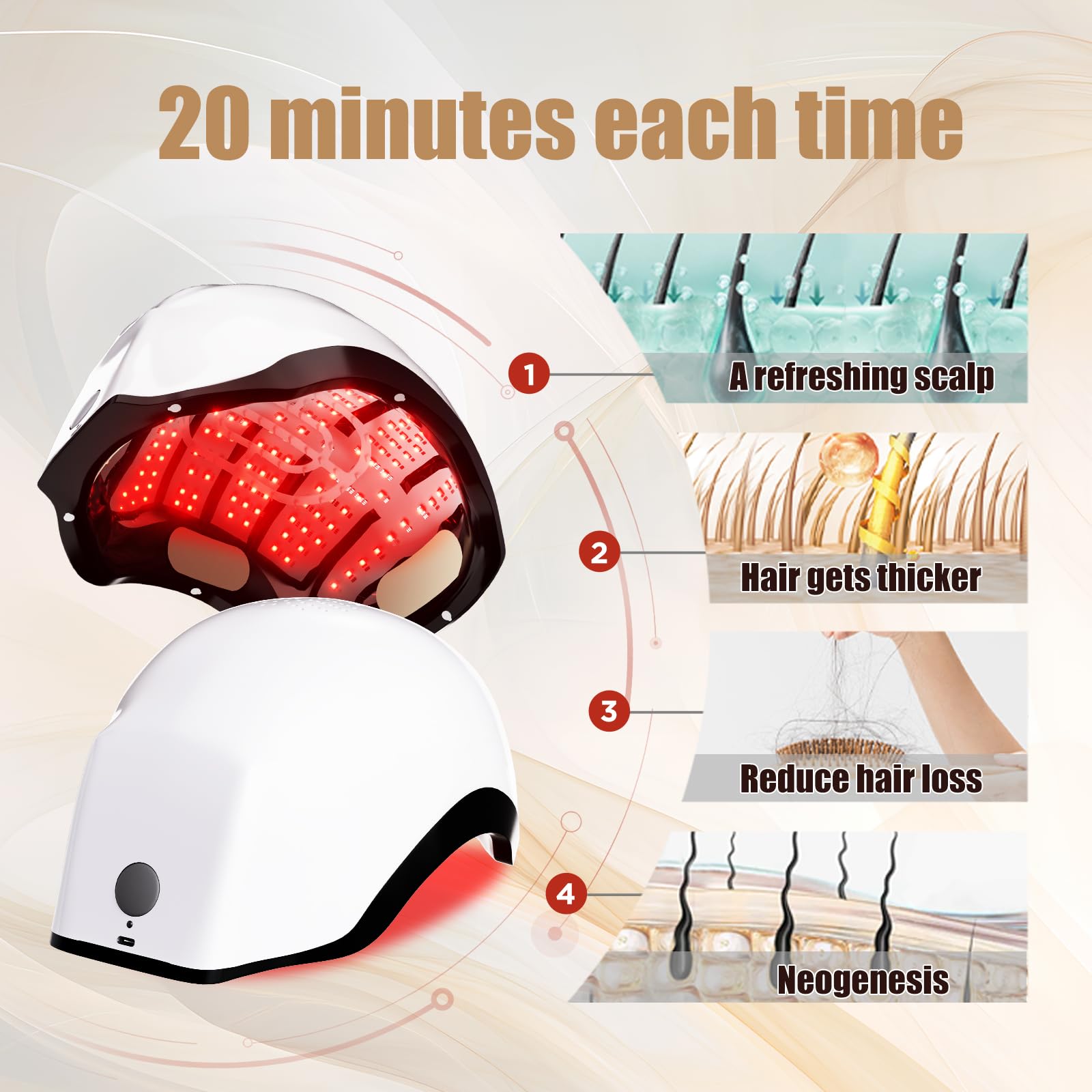 OVEKPA laser cap crown coverage emphasizes targeted follicle stimulation during use