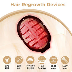 OVEKPA red light therapy device wearable helmet covering the scalp for thinning areas