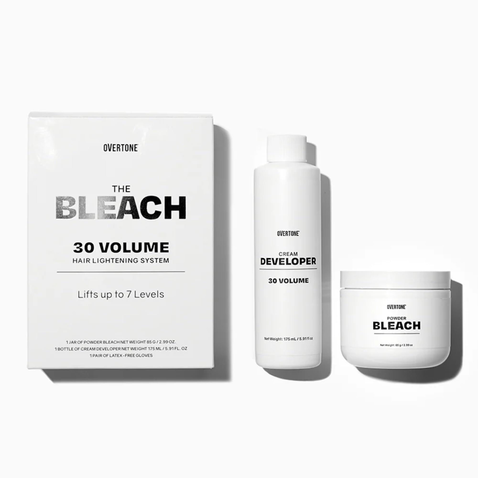 oVertone Bleach 30-Volume Kit Box shows professional-grade lightening for bold color prep