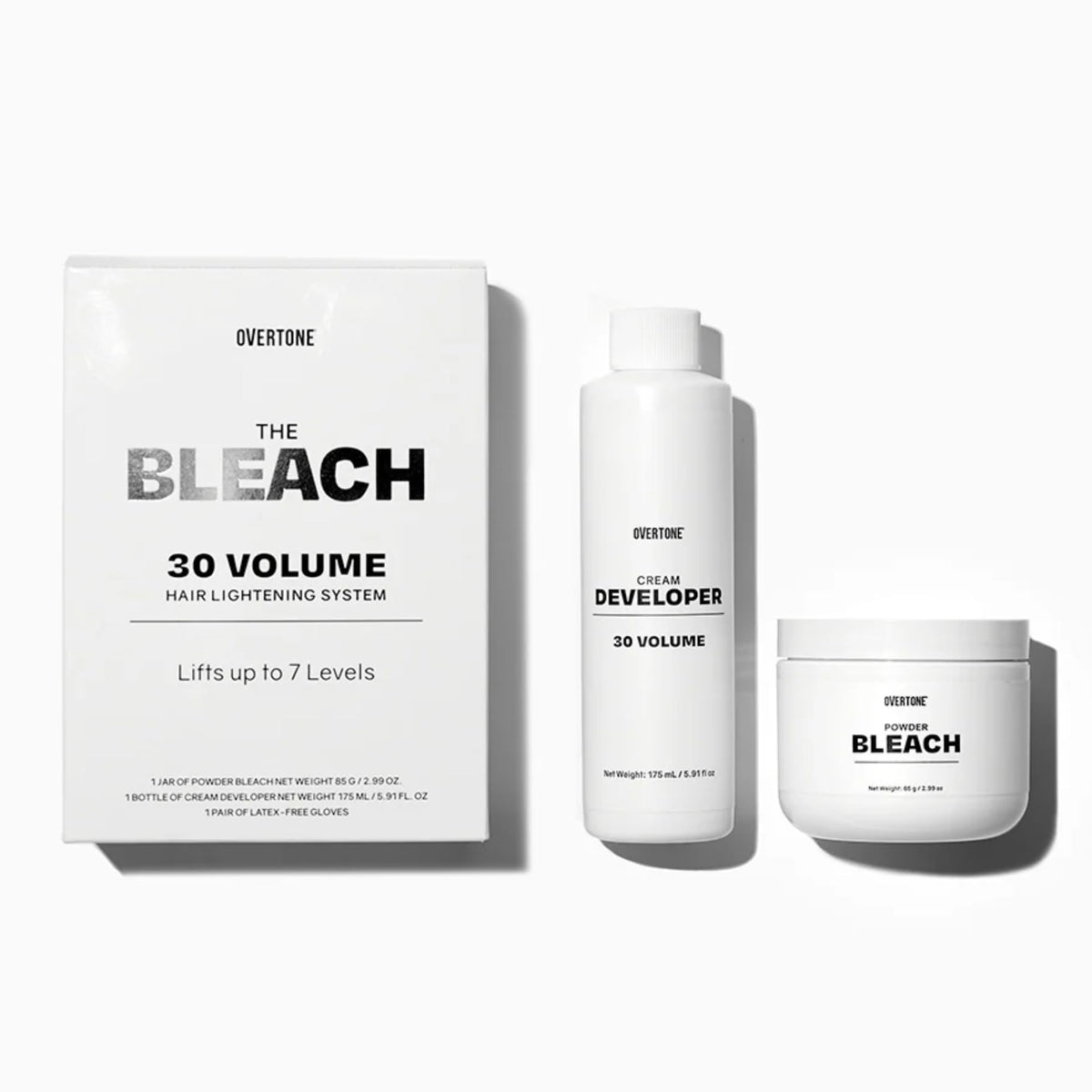 oVertone Bleach 30-Volume Kit Box shows professional-grade lightening for bold color prep