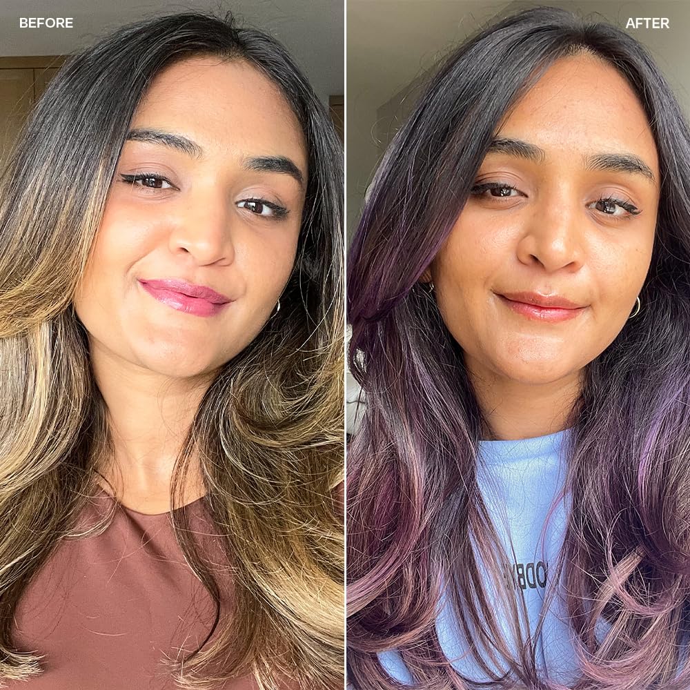 Overtone color deposit closeup highlights vibrant pigment