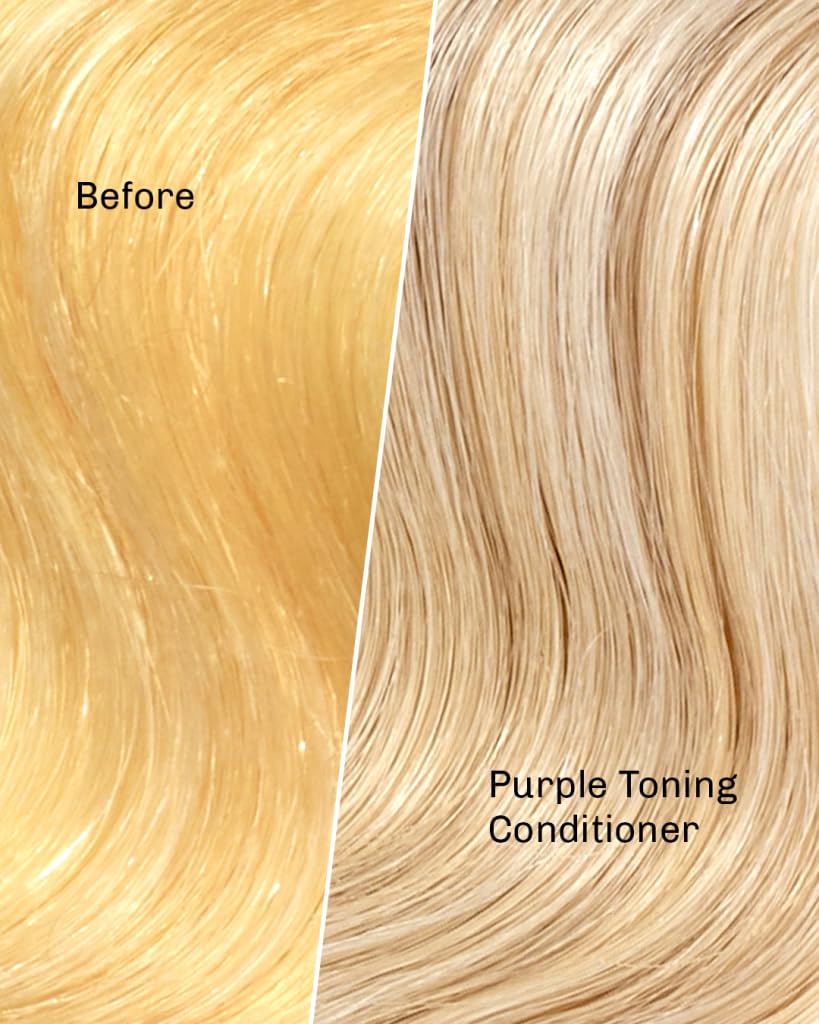 oVertone conditioner massaged into damp hair highlights nourishment and lightweight moisture.