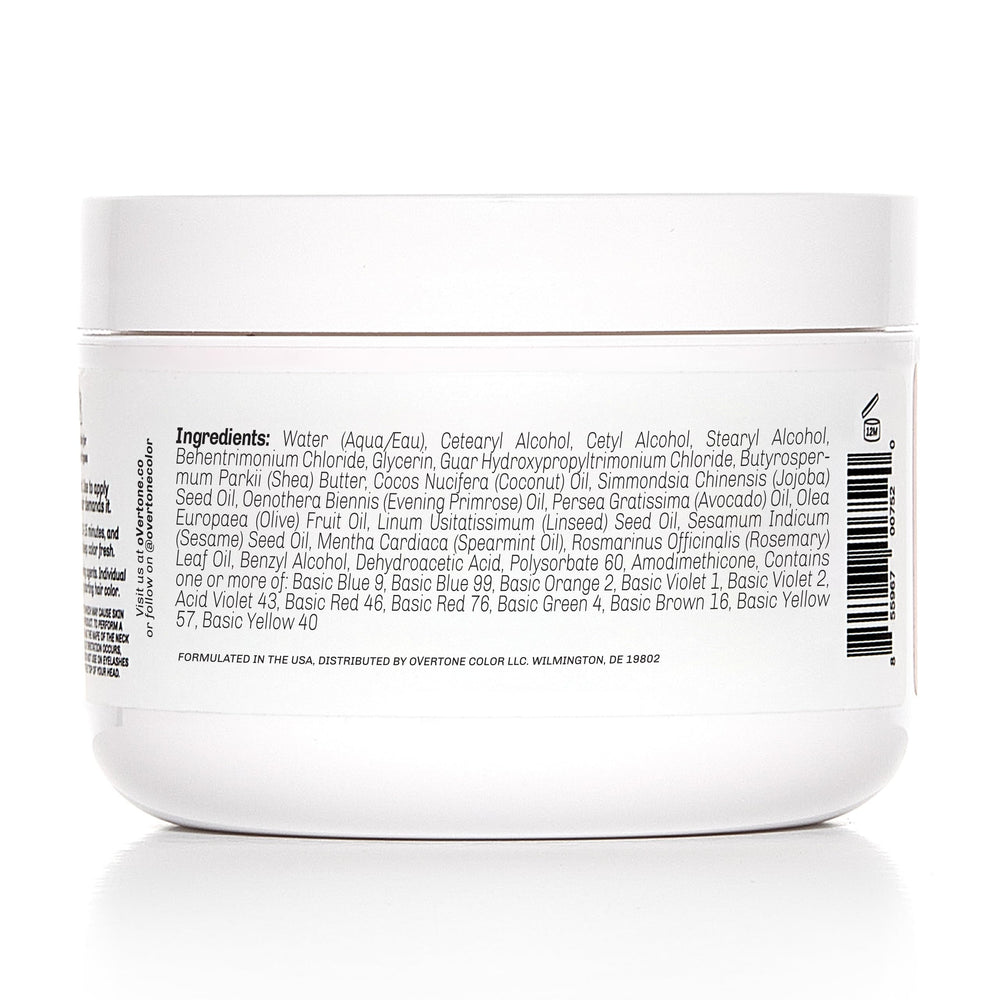 Overtone dry hair application showing generous color deposit on strands