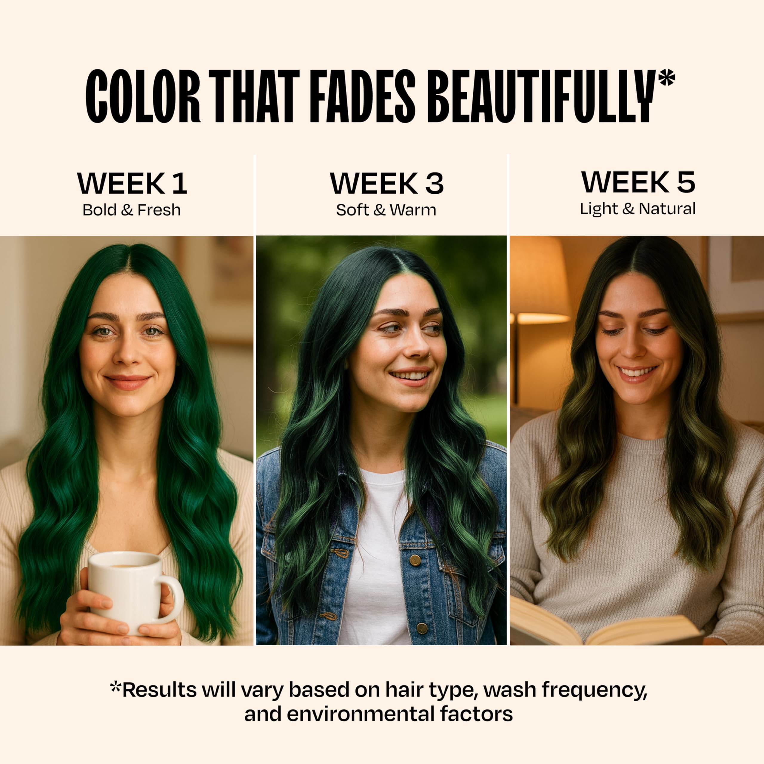 Overtone Emerald Envy final shine reveals healthy-looking color on hair