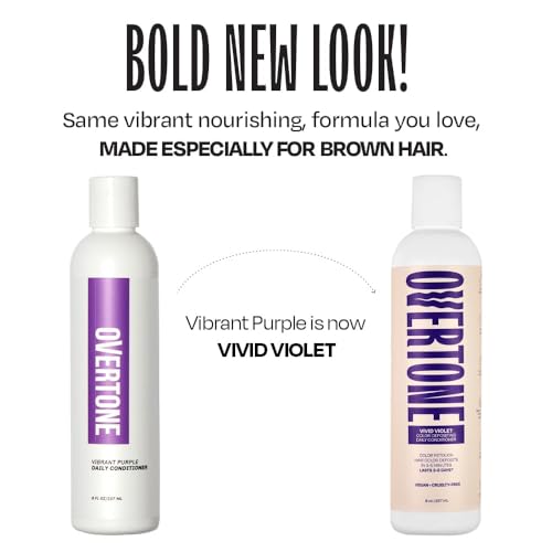 Overtone Extreme Purple application swatch demonstrates temporary pigment boost for vivid violet tones