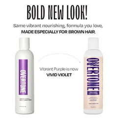 Overtone Extreme Purple application swatch demonstrates temporary pigment boost for vivid violet tones