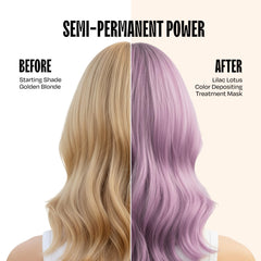 overtone lilac lotus applying color to dry hair for even saturation.