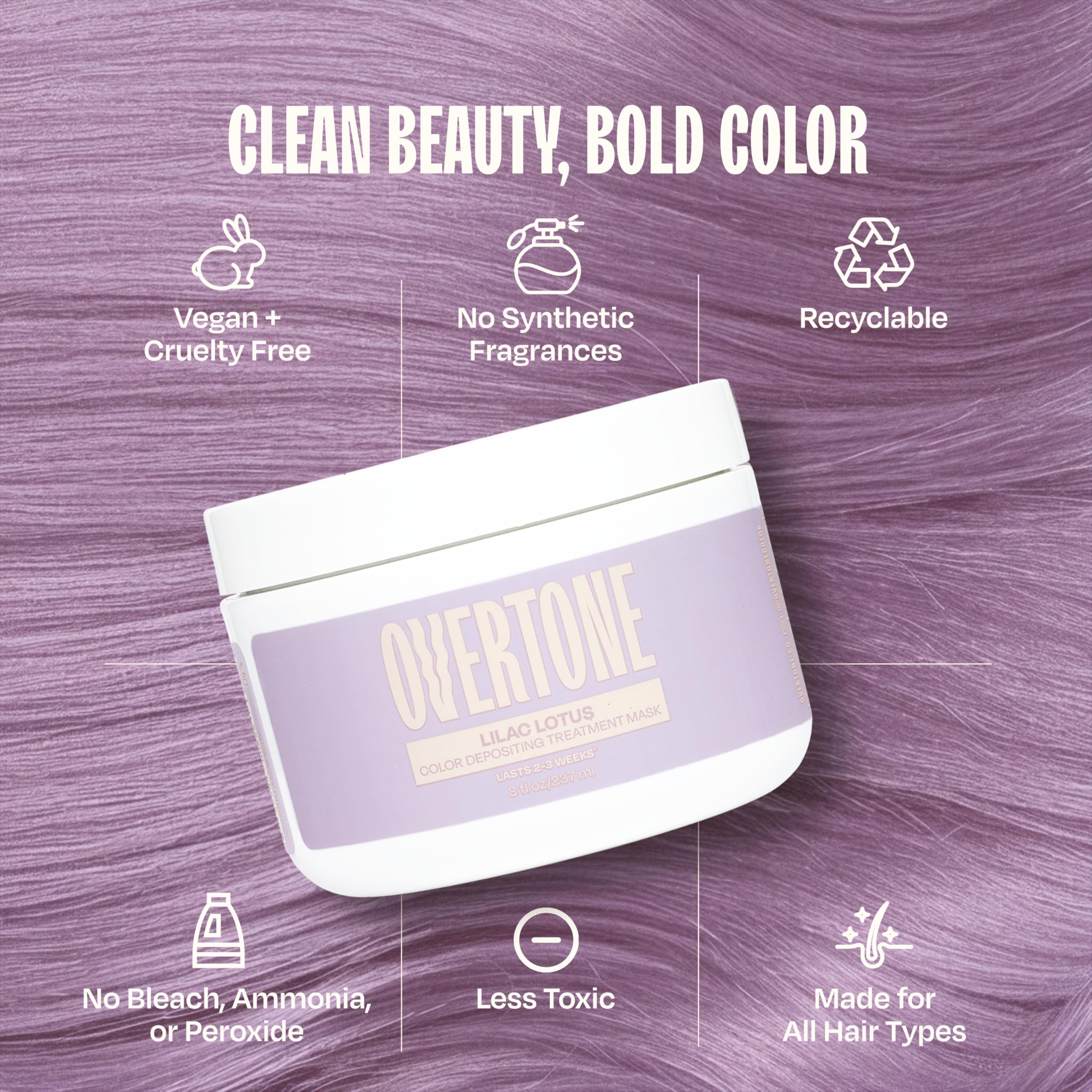 overtone lilac lotus pastel shade on light hair for soft color.