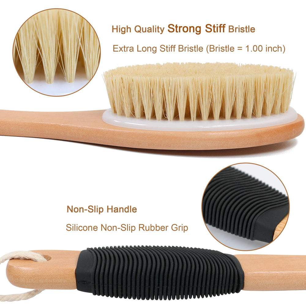 OWIIZI back scrubber bristles natural sisal provide durable exfoliation for refreshed skin.
