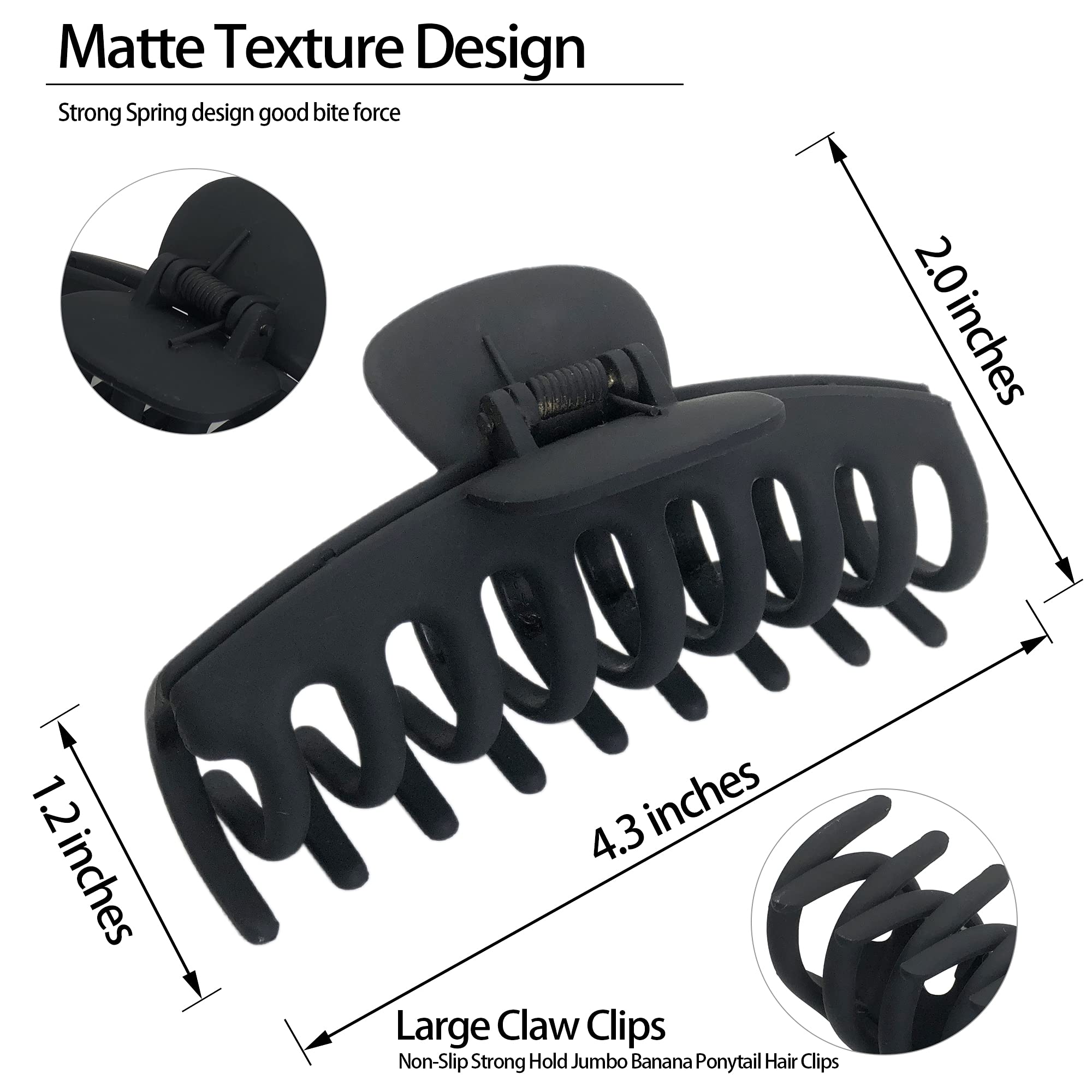 OWIIZI large claw clips non-slip hold keeps hair secure through routines