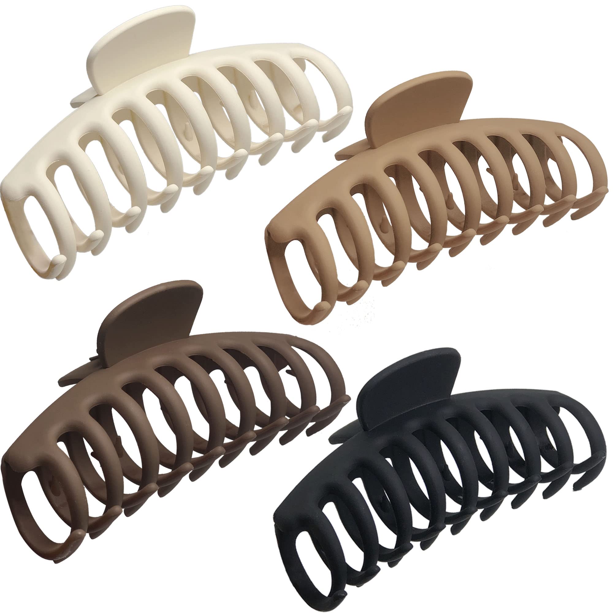 OWIIZI large claw clips pack four display shows four matte colors for versatile daily styling