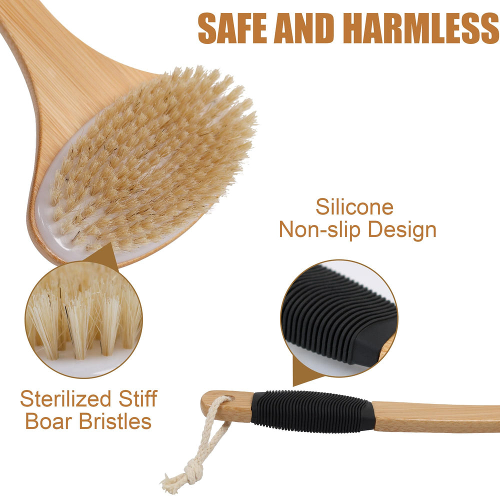 OWIIZI back brush supports wet and dry use for versatile cleansing