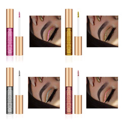 Ownest gold glitter eyeliner swatch adds warm, luxe sparkle to lids.