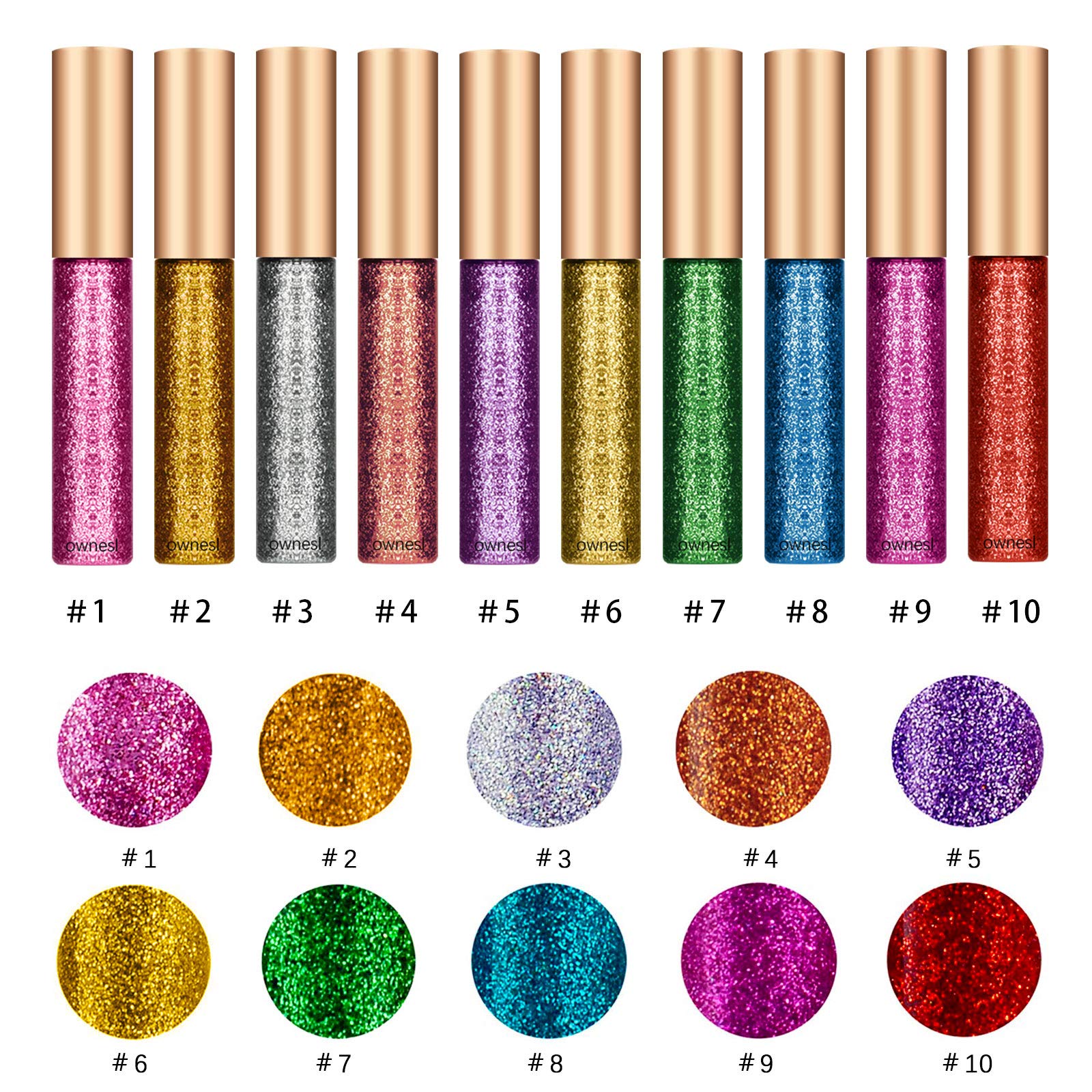 Ownest purple glitter eyeliner swatch for mystical, festival-ready shimmer.