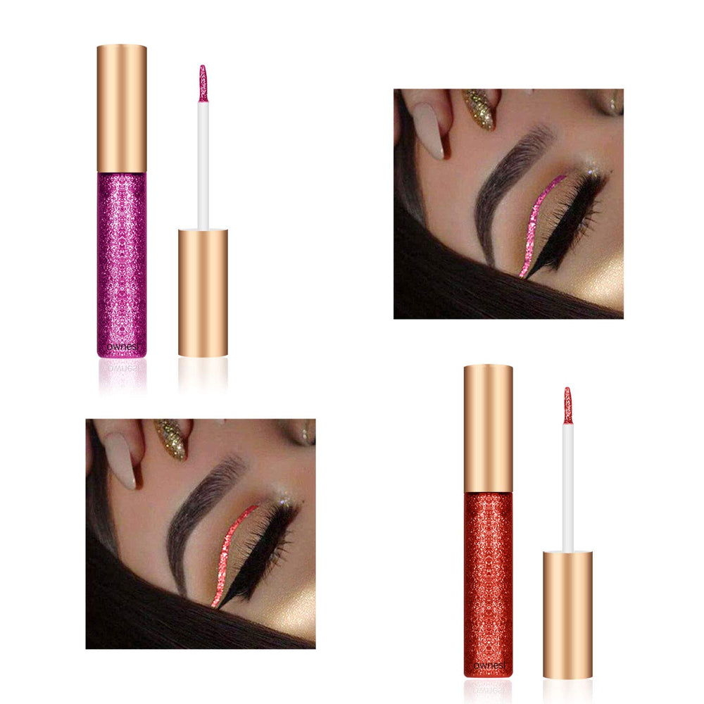 Ownest silver glitter eyeliner swatch delivers bright, reflective highlight.
